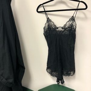Emilio Pucci Vintage Black Lace one piece bodysuit